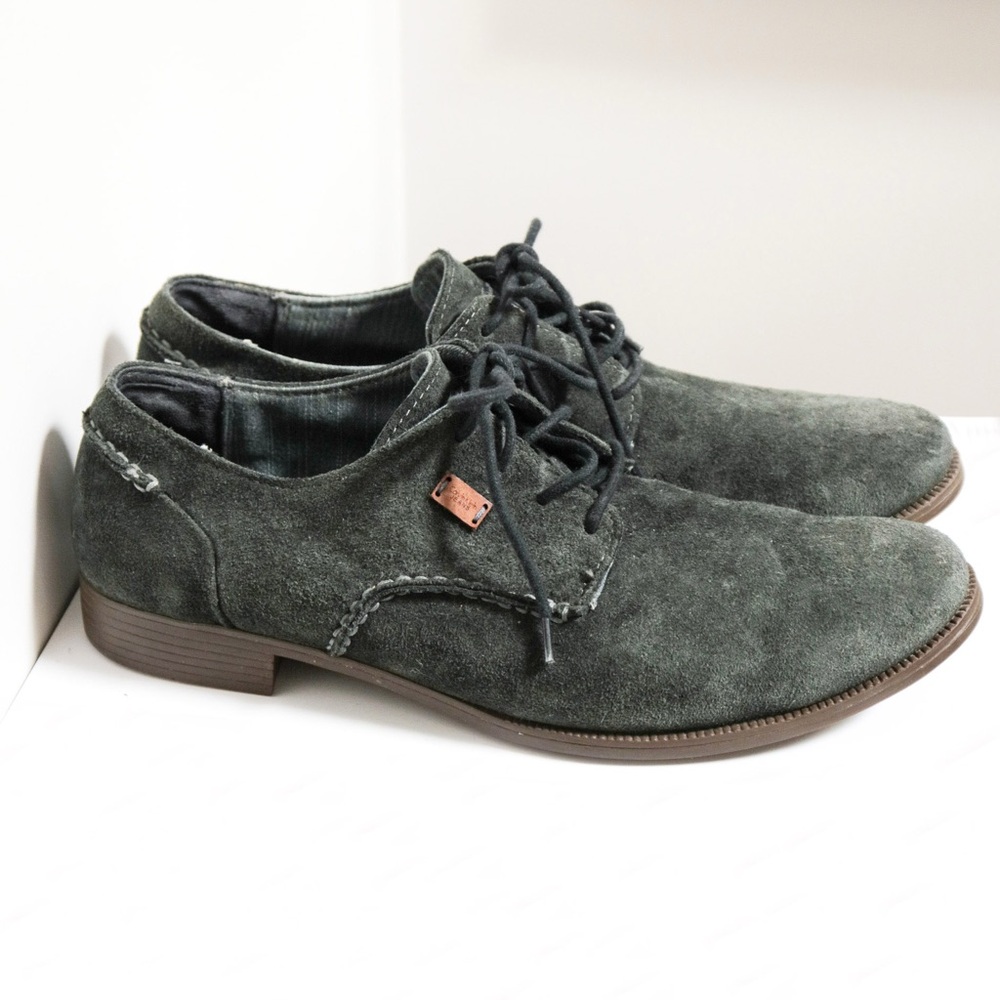 Calvin Klein Jeans Dark Green Suede Oxfords